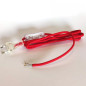 Cordon alimentation textile rouge pour lampe ou récepteur petite puissance 2,5 A