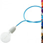 Douille volante blanche en porcelaine avec son câble textile couleur et style au choix