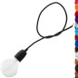 Douille volante noir en porcelaine avec son câble textile couleur et style au choix Douille volante noir en porcelaine avec son câble textile couleur et style au choix