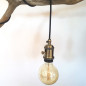 Lampe à suspendre douille vintage Bronze antique à interrupteur rotatif intégré