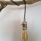 Lampe à suspendre douille vintage nickel à interrupteur rotatif intégré