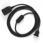 Lampe baladeuse câble textile en Lin souple couleur gris anthracite