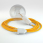 Lampe baladeuse câble textile JAUNE, douille thermoplastique avec interrupteur intégré
