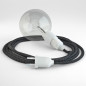 Lampe baladeuse câble textile LIN ANTHRACITE, douille thermoplastique avec interrupteur intégré Lampe baladeuse câble textile LIN ANTHRACITE, douille thermoplastique avec interrupteur intégré