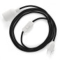 Lampe baladeuse câble textile souple noir effet soie