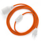 Lampe baladeuse câble textile souple orange effet soie Lampe baladeuse câble textile souple orange effet soie