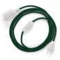 Lampe baladeuse câble textile souple Vert foncé effet soie Lampe baladeuse câble textile souple Vert foncé effet soie