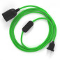 Lampe baladeuse câble textile souple Vert lime effet soie
