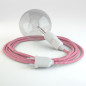 Lampe baladeuse câble textile ZIG ZAG FUSCHIA, douille thermoplastique avec interrupteur intégré Lampe baladeuse câble textile ZIG ZAG FUSCHIA, douille thermoplastique avec interrupteur intégré