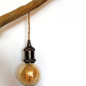 Lampe baladeuse fil rond en lin naturel anthracite et douille vintage perle noire avec bague pour abat-jour Lampe baladeuse fil rond en lin naturel anthracite et douille vintage perle noire avec bague pour abat-jour