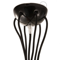Suspension multiple OCTOPUS 6 Céramique - câble textile extra-souple NOIR