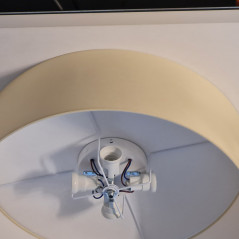 Plafonnier rond revêtement toile Noisette - diam 40/50/80 cm