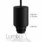 Lampe en suspension pour l'extérieur - Luminaire sur-mesure étanche IP65 - Porte-Douille silicone noire à bague