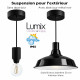 Lampe en suspension pour l'extérieur - Luminaire sur-mesure étanche IP65 - Porte-Douille silicone blanc à bague
