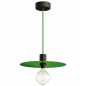 Suspension disque aluminium vert feuille  pour l'extérieur couvert ou non couvert en IP65