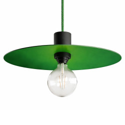 Suspension disque aluminium vert feuille pour l'extérieur couvert ou non couvert en IP65