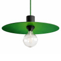 Suspension disque aluminium vert feuille pour l'extérieur couvert ou non couvert en IP65