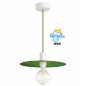 Suspension disque aluminium vert feuille  pour l'extérieur couvert ou non couvert en IP65