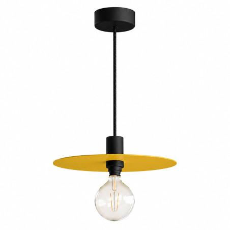 Suspension disque aluminium jaune pour l'extérieur couvert ou non couvert en IP65