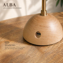 Fiche USB C lampe nomade ALBA