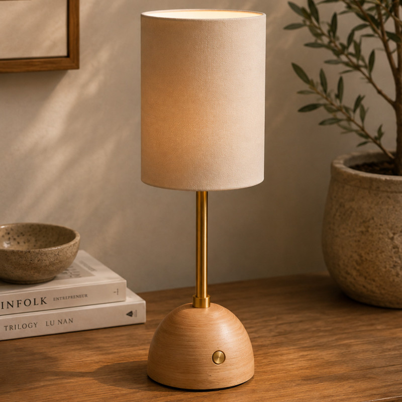 Lampe nomade - ALBA -rechargeable en bois massif et laiton Lampe nomade - ALBA -rechargeable en bois massif et laiton
