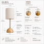 Lampe nomade - ALBA -rechargeable en bois massif et laiton Lampe nomade - ALBA -rechargeable en bois massif et laiton
