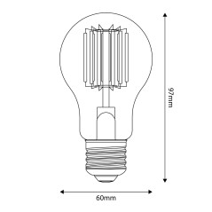 Ampoule LED Transparente Ligne 5V Filament vertical Goutte d'eau A60 1,7W 150Lm E27 2500K Dimmable