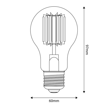 Ampoule LED Transparente Ligne 5V Filament vertical Goutte d'eau A60 1,7W 150Lm E27 2500K Dimmable