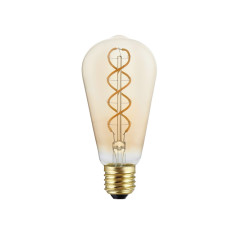 Ampoule LED Dorée Ligne 5V Filament à spirale Edison ST64 1,3W 80Lm E27 2500K Dimmable - B01