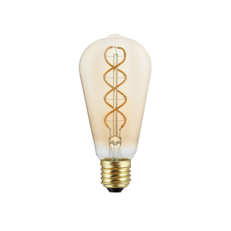 Ampoule LED Dorée Ligne 5V Filament à spirale Edison ST64 1,3W 80Lm E27 2500K Dimmable - B01