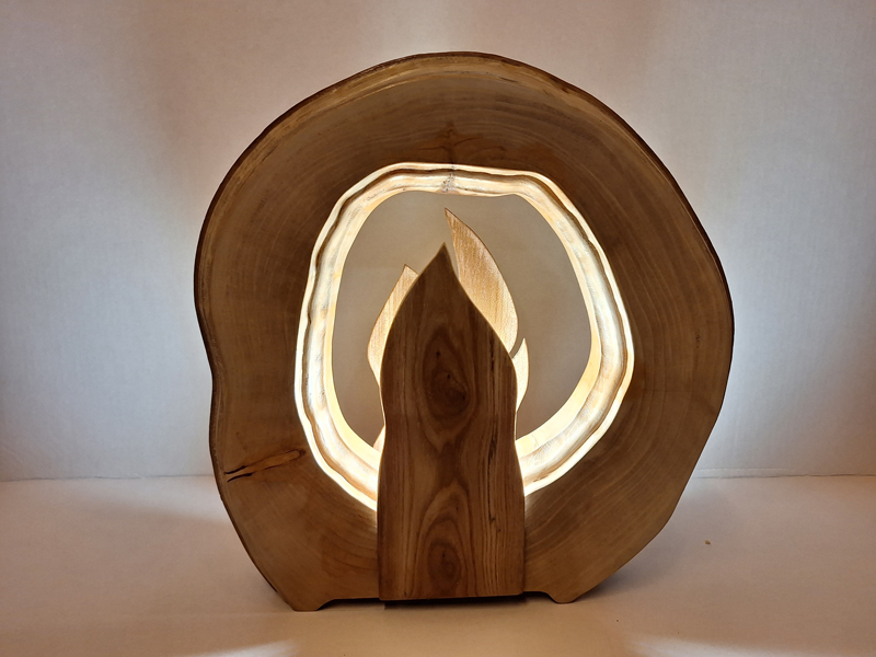 LAMPE À POSER BOIS MASSIF